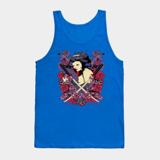 geisha with crossed swords flourish Tank Top